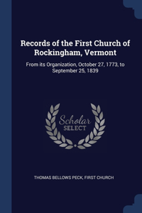 Records of the First Church of Rockingham, Vermont