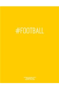 Notebook for Cornell Notes, 120 Numbered Pages, #FOOTBALL, Gold Cover