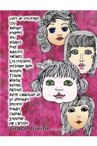 livre de coloriage Cru Antique poupées Joli Visages Pour Adultes enfants Les retraités personne âgée Accueil Travail Hôpital Avions Partout Avoir l'habitude de Se détendre Décorer Pendre Cadeau Souvenir par l'artiste Grace Divine