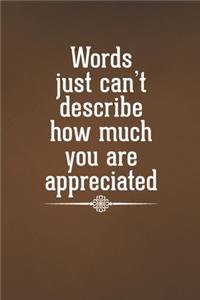 Words just can't describe how much you are appreciated