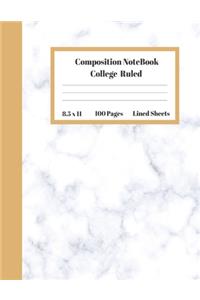 Composition Notebook College Ruled Lined Sheets