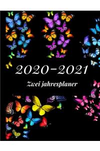 2020-2021 Zwei jahresplaner: Schmetterling-2 Jahre monatlich Jan - Dez 2020-2021 Täglicher wöchentlicher monatlicher Kalender planer- A4 Große 24 Monate 8.5x11 Deutsche Notebook