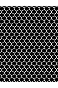 Moroccan Trellis - Black 101 - Lined Notebook With Margins 8.5x11