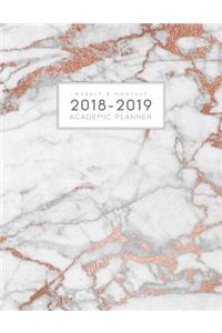 2018-2019 Weekly and Monthly Academic Planner: Daily Student Planner Yearly Schedule Agenda (August 2018 - July 2019) Grey Rose Gold Marble