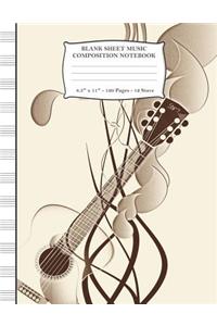 Blank Sheet Music Composition Notebook. 8.5