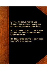 Religious School Comp Book Modern Wording First 3 Commandments Vintage Style