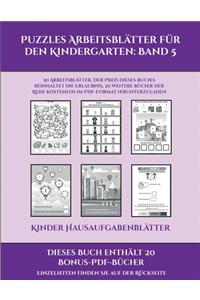 Kinder Hausaufgabenblätter (Puzzles Arbeitsblätter für den Kindergarten