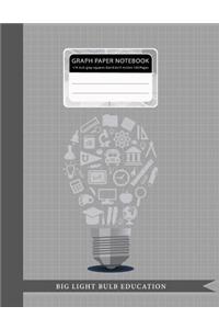 Graph Paper Notebook 1/4 Inch Gray Squares Size 8.5x11 Inches 120 Pages