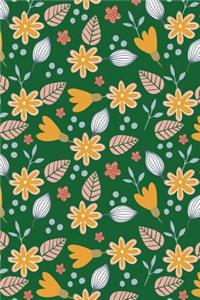 Bullet Journal Notebook Leafy Pattern on Green