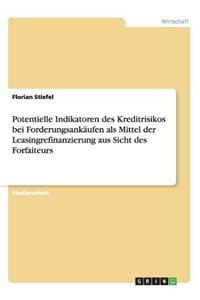 Potentielle Indikatoren des Kreditrisikos bei Forderungsankäufen als Mittel der Leasingrefinanzierung aus Sicht des Forfaiteurs