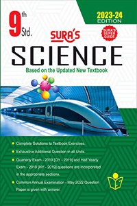 SURA`S 9th Standard Science Exam Guide in English Medium Full Year 2023-24 Latest Updated Edition