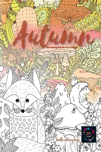 Autumn coloring books for adults, doodle coloring book