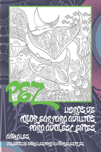 Libros de colorear para adultos para adolescentes - Diseños de animales para aliviar el estrés - Animales - Pez