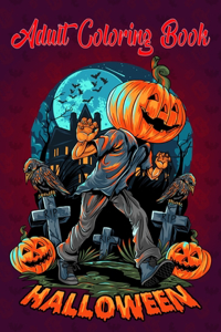 Halloween adult coloring book