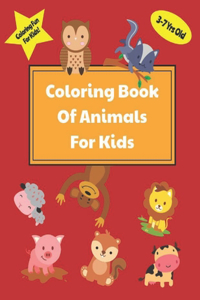 Coloring Book of Cute Animals for Kids 3-7 yrs