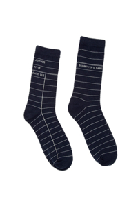 Library Card (Navy) Socks - Small