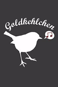 Goldkehlchen: Liniertes DinA 5 Notizbuch für Musikerinnen und Musiker Musik Notizheft