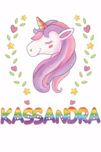 Kassandra: Kassandra Notebook Journal 6x9 Personalized Gift For Kassandra Unicorn Rainbow Colors Lined Paper