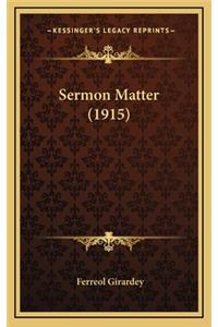 Sermon Matter (1915)