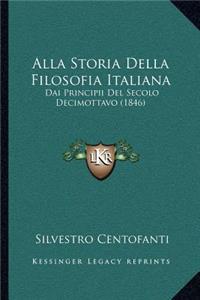 Alla Storia Della Filosofia Italiana