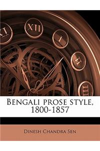 Bengali Prose Style, 1800-1857