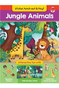 Jungle Animals: Interactive Fun with Fold-Out Play Scene, Reusable Stickers, and Punch-Out, Stand-Up Figures!