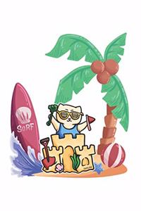 Beach Sandcastle Isle Cat Notebook