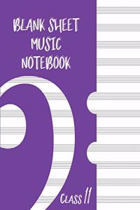 Blank Sheet Music Composition Manuscript Staff Paper Art Music CLASS 11 Notebook Purple Cover