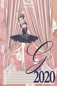 2020 Weekly Planner - Ballerina Princess Monogram Initial Letter 