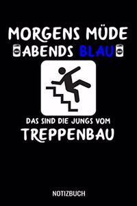 Morgens Müde abends blau das sind die Jungs vom Treppenbau