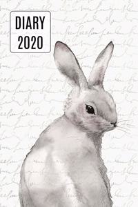2020 Daily Diary Planner, Watercolor Rabbit