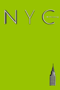 NYC Chrysler building chartruce grid style page notepad Michael Limited edition