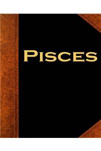 Pisces Zodiac Horoscope Vintage School Composition Book 130 Pages