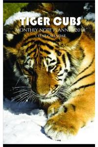 Tiger Cubs Monthly Note Planner 2019 1 Year Calendar