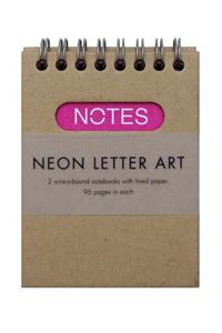 Neon Letter Art Spiral Bound Notebooks