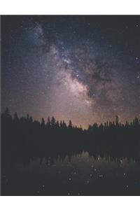 Milky Way Forest Lake Starry Skies Sketchbook
