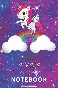 Ava's Unicorn Rainbow Notebook