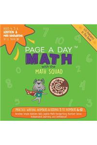 Addition & Math Handwriting Book 10: Practice Writing Numbers & Adding 5 to Numbers 6-10
