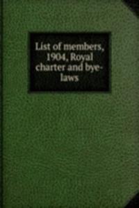 List of members, 1904, Royal charter and bye-laws