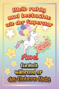 Bleib ruhig und beobachte wie Superstar Amel funkelt während sie das Einhorn färbt