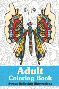 Adult coloring book stress relieving illustrations