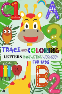 Trace and Coloring Letters Handwriting Workbook for Kids