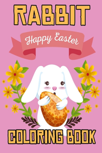 Rabbit happy Easter Coloring Book