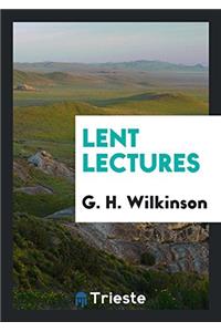 Lent lectures