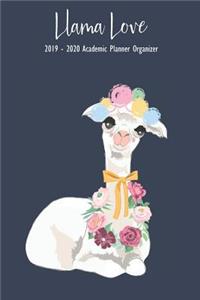 Llama Love 2019 - 2020 Academic Planner Organizer