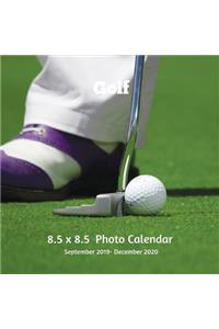 Golf 8.5 X 8.5 Photo Calendar September 2019 -December 2020: Monthly Calendar with U.S./UK/ Canadian/Christian/Jewish/Muslim Holidays-Golf Sports and Recreation