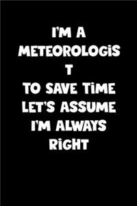 Meteorologist Notebook - Meteorologist Diary - Meteorologist Journal - Funny Gift for Meteorologist