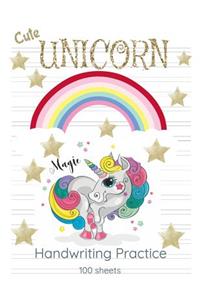 Cute Unicorn Handwriting Practice Magic