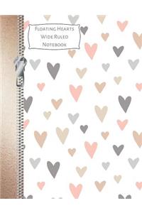 Floating Hearts Wide Ruled Notebook