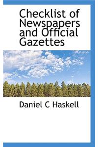 Checklist of Newspapers and Official Gazettes